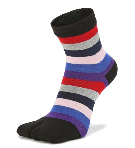 Image of Women's Solid 2 Toe Flip Flop Tabi Socks Geta Ankle Cotton 5 /6 Pairs