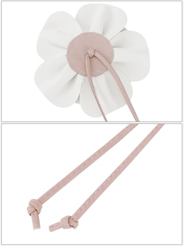 Women's Flower Waist PU Leather Belt Boho Skinny Rope Waist Dress Belt for Dress Concert Dating Party Outfit3