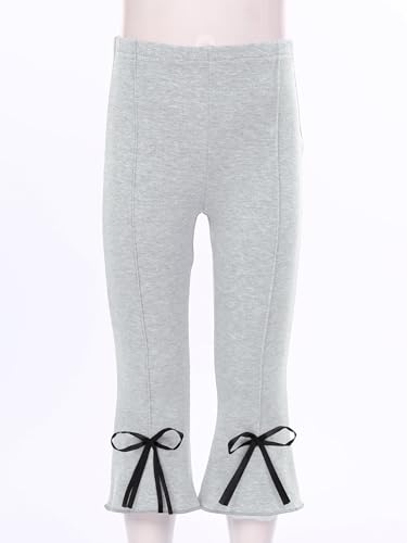 JEATHA Kids Girls Ribbed Bell Bottoms Bowknot Flared Pants Trousers Elastic Waistband Leggings Fall Clothes3