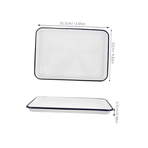 Plaque à pâtisserie rectangulaire émail blanc multifonction pour cuisson et conservation - 3