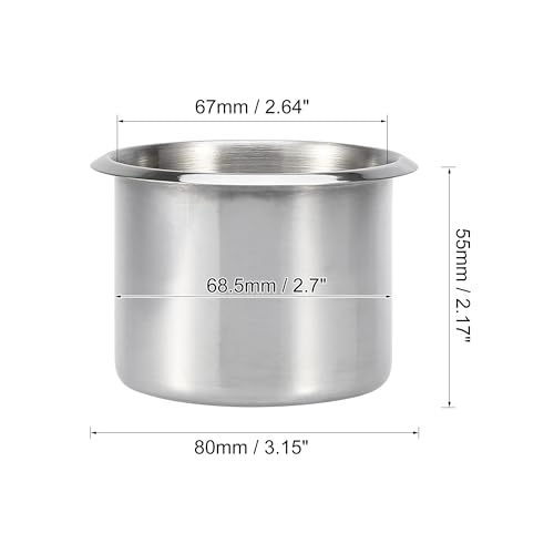 Portavasos universal de acero inoxidable plateado 2pcs miniatura 4