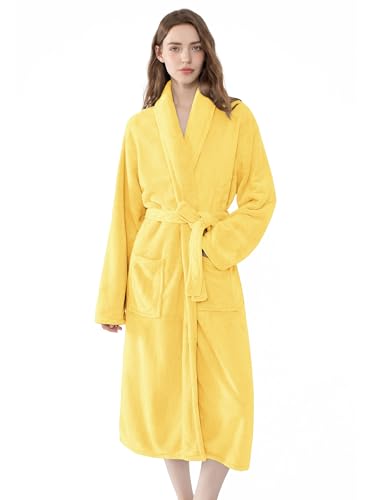 Image of Soft Robe For Women,Warm Plush Bath Robes Female,Spa Towel After Shower Lightweight Long Bathrobe