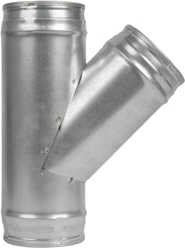 6'' Inch Duct Splitter to 45° Degree 6" Inch Branch for Exhaust Fan, Dryer Vent Hose - 3 Way Duct Hose Connector, Wye Shape, Ducting Adapter, 6x6x6 Splitter