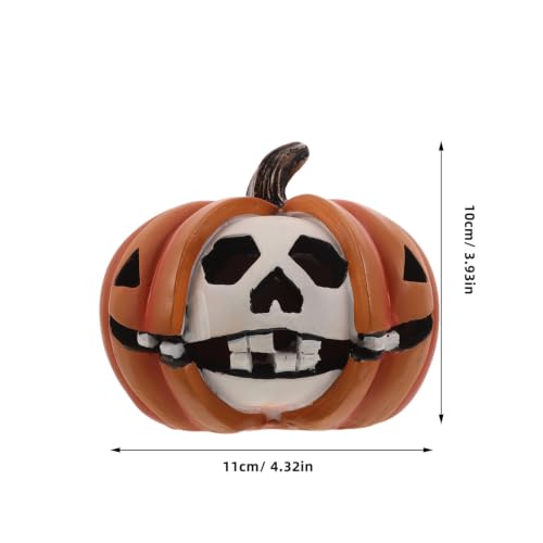 Calabaza y calavera de resina Toyvian adorno gótico resistente 3