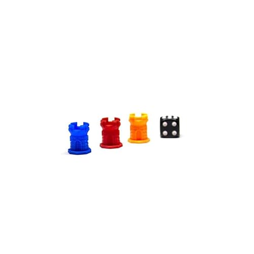 BoardGameSet | 5PCS Armory, Watch Tower Miniatures | Board Game Accessories Pieces Tokens Plastic Counters Figures, Orange