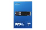 Samsung SSD Interne 990 EVO Plus, NVMe 2.0 PCIe 4.0 x 4 / 5.0x2, 4 To, Vitesse de lecture jusqu'à 7250 Mo/s, Idéal pour le gaming et la bureautique, MZ-V9S4T0BW - 5