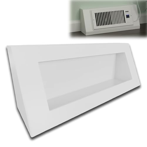 Baseboard Adapter Register Cover for Howeall 4x12 Booster Fan, 15 Inch Angled Vent Plate for Baseboard Registers, Enhances Airflow Efficiency