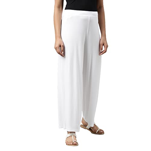 Image of GO COLORS Soft Viscose Knit Palazzo Full Length for Women| Breathable, Mid Rise