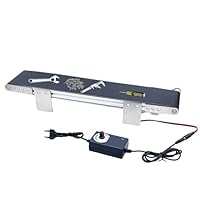 Edelstahl Mini-Förderautomat, DC 12V Elektrisches Desktop Förderband Einstellbare Geschwindigkeit, Automatisches Förderband mit Adapter Geeignet für Reibung Experiment Gerät, 49x10cm