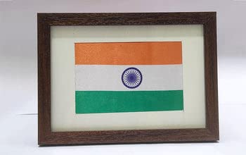 Image of Indic Inspirations India flag frame, Desktop Frame (A5), Wall Frame, National flag of India, Tiranga Flag Wall Frame, Polyester Bharat Flag, Easy to Maintain