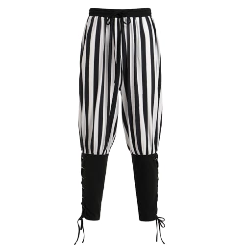 Odizli Pantalones medievales de lino para hombre, estilo gótico,