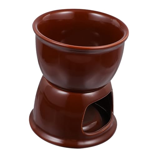 DECOMELODY Cerámica para Fondue con Vela Olla para Derretir Queso y Chocolate Estufa de Fusión para Cocina y Reuniones Resistente y Fácil de Limpiar Completo