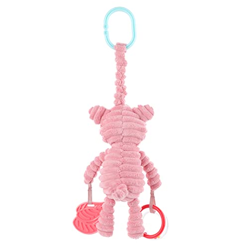 Image of Apricot Lamb Baby Stroller or Car Seat Activity and Teething Toy, Features Plush Pig Character, Gentle Rattle Sound & Soft Teether, 8.5 Inches