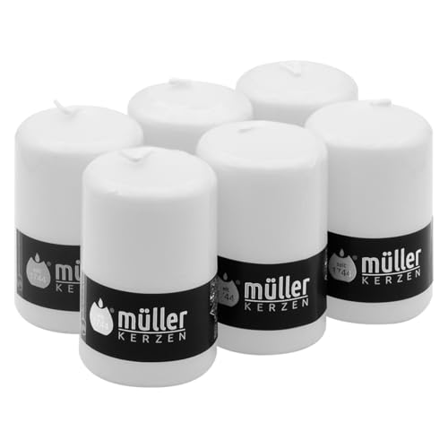 Bougies piliers blanches de qualité RAL Müller Kerzen pour intérieur raffiné