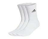adidas Unisex Cushioned Sportswear 3 Pairs Crew Socken, White/Black, L
