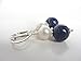 Genuine pearl and lapis earrings, blue white stones, sterling silver, lever back wires, handmade earrings