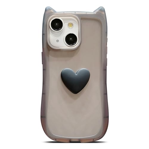 Coque iPhone 14 esthétique mignon cœur d'amour pour offrir à une amie