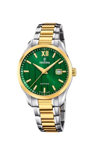 Festina Swiss Made Herrenuhr Analog Edelstahl 316L Multicolor - Quarz Datum - Saphirglas, Wasserdicht 5 ATM - F20027/3
