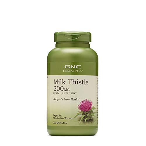 GNC Herbal Plus Milk Thistle 200mg, 200 Capsules, Supports Liver Health