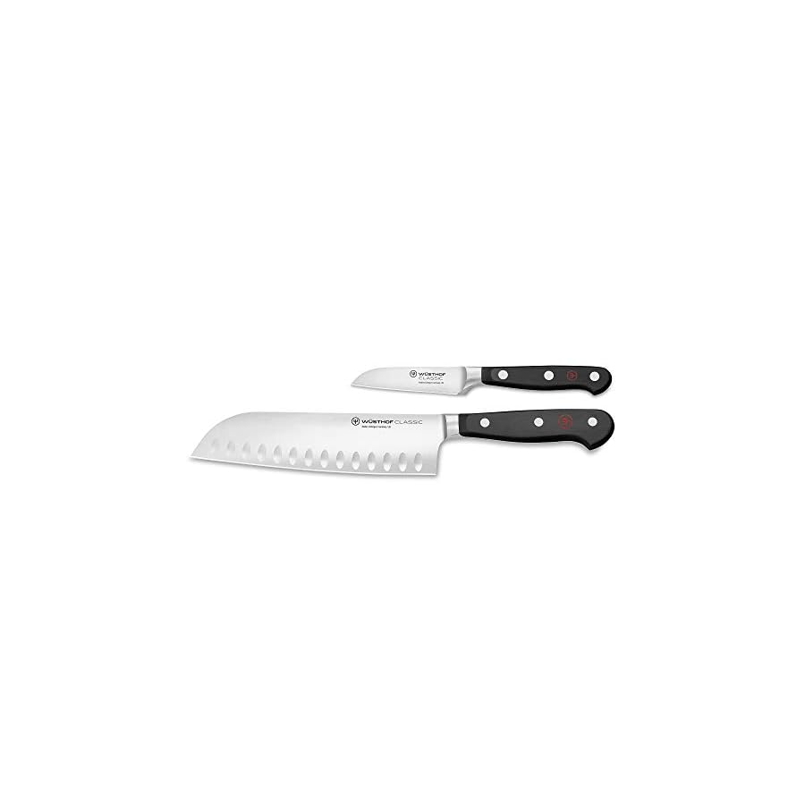 WÜSTHOF Classic 2-Piece Asian Knife Set, Black