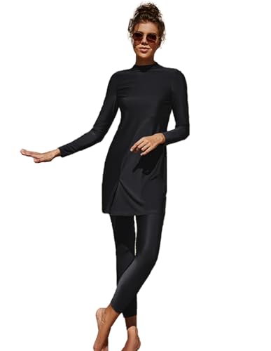 Muslim Swimsuits for Women Islamic Modest Swimwear 2 Piece Long Sleeve Burkini Full Cover Beachwear Modesty Bathing Suits
