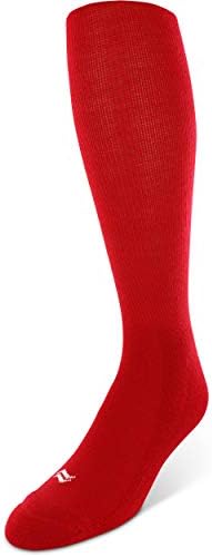 Sof Sole RBIBaseball Over-the-Calf Team Athletic Performance Socks for Men and Youth (2 Pairs), Child 9-Youth 1, Red