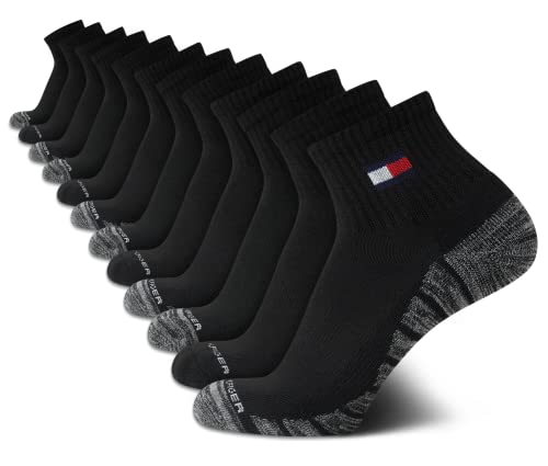 Tommy Hilfiger Mens 12 Pack Cushioned Quarter Athletic Socks Arch Support | Soft Padded Sole With Breathable Mesh Zones Supportive Ankle Fit That Stays Put Through Workouts and Everyday Activ product thumbnail 10