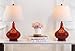 SAFAVIEH Lighting Collection Amy Modern Contemporary Red Gourd Glass 24-inch Bedroom Living Room Home Office Desk Nightstand Table Lamp Set of 2 (LED Bulbs Included)