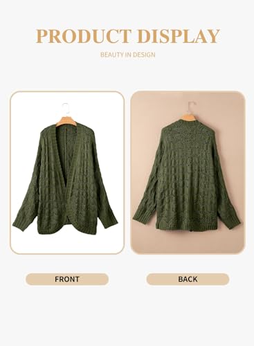 Image of Eytino Womens Plus Size Crochet Cardigan Sweater Long Sleeve Hollow Out Open Front Cardigans Outwear(1X-5X)