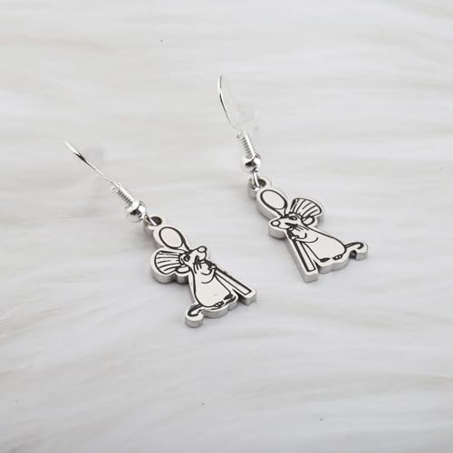 BLEOUK Rat Earring Chef Mouse Keychain Rat Lover Bracelet Movie Fans Gift For Her2