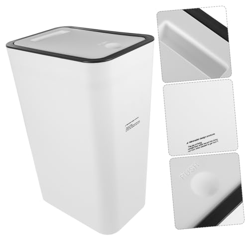 Caneca de basura rectangular con tapa para baño y cocina miniatura 7