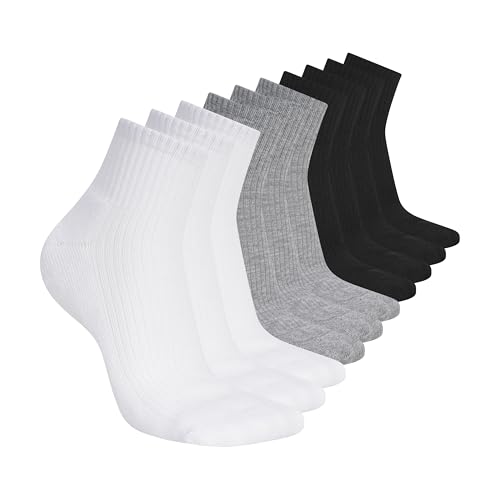 Image of Skechers Women's 10-pack Half Terry Classic Quarter Crew Socks, Comfort-fit & Cushioned Footbed