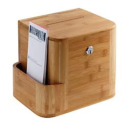 Safco Products 4237NA Bamboo, Natural Suggestion Box, Mahogany
