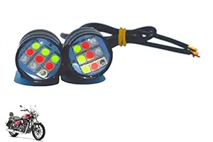 Multi Colour 6 Led Strobe Light for Bike | Warning Emergency Police Light | Motorcycle Strobe Light | Compatible with Royal Enfield Meteor 350