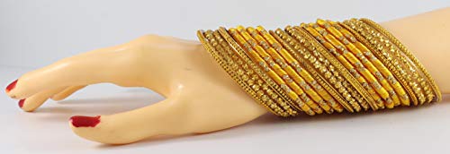 Image of NMII Glass and Silk Thread Zircon Gemstone Bangle Set For Women /Girls