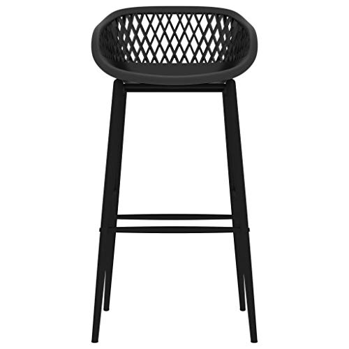Tabourets de bar en métal revêtu et PP rigide au design épuré