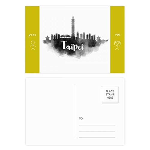 Cartes postales Taipei Taiwan Ville d'encre - Merci carte postale 20pcs multicolore 5.7x3.8