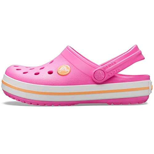 CROCS Crocband Clog K - Electric Pink/Cantaloupe - C11 , 204537-6QZ-C11, Kids Unisex , Electric Pink