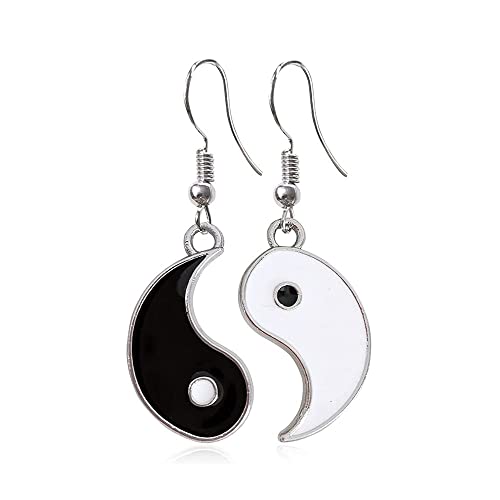 Enamel Yin Yang Earrings - Ancient Tai Chi Drop Dangle Earrings for Women Girls Jewelry Gift