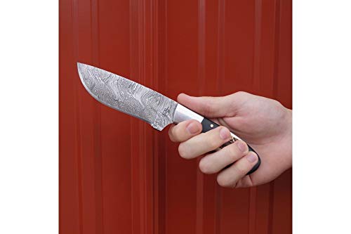 Bucknbear Custom Handmade Damascus Steel Cowboy Hunter Fixed Blade Knife (G10/Stag Handle) #TOP2