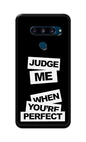 Image of Printed Hard Back Cover for LG V40 ThinQ Back Cover (Judge Me Quote) -190724(DP)