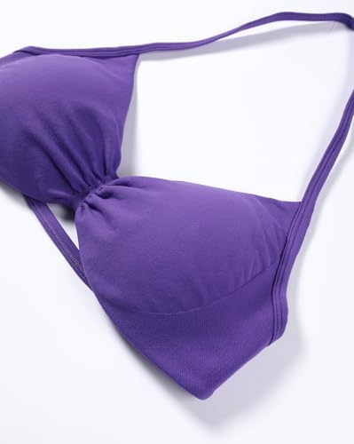 Image of AUROLA Influence Strappy Bra Sports Bras for Women, Backless Padded Impact Strappy Bra Workout Gym Yoga with Removable Cups