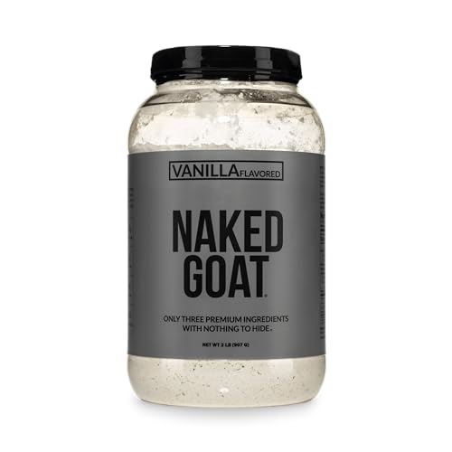 NAKED Goat Vanilla Protein Powder - Pasture Fed Goat Whey Protein Powder from Small-Herd Dairies - Only 3 Ingredients - GMO Free Soy Free - All Natural - 23 Grams of Protein - 25 Servings
