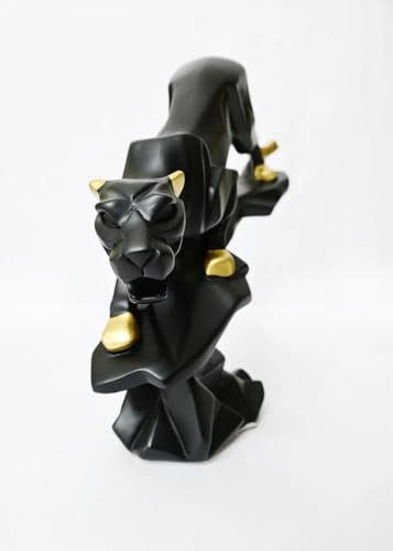 Image of AUGEN Polyresin Jaguar Black Idol Statue Showpiece for Home Decor Decoration and Gifting (1 Piece, 9819B)