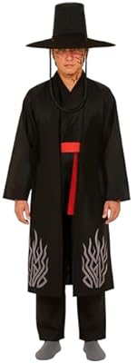 FIESTAS GUIRCA | Disfraz de Demonio Negro para Hombre (48-50/M) - Camisa, Cinturón, Gorro y Pantalón - Disfraces de Cine y Temática Asiática para Carnaval, Halloween y Fiestas de Disfraces - Negro | Ya disponible en tu tienda friki favorita! En mundofriki.es!