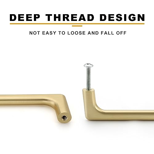 Image of Asidrama 6 Pack 10 Inch(256mm) Brushed Gold Cabinet Pulls Cabinet Handles Cupboard Handles Kitchen Cabinet Hardware for Cupboard Drawer Pulls