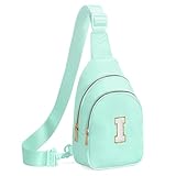 Picture of Viverte Small Initial Sling Bag Cross Body Bag Fanny Pack for Women Personalized Monogrammed Gifts for Her Trendy Gifts for Her Cute Cool Stuff for Women (Light Green)