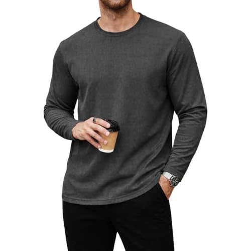 Image of Mack Jonney Men's Striped Ribbed Black Full Sleeve T-Shirt | Premium Soft Stretch Fabric | Casual Wear Round Neck Tee-M6265