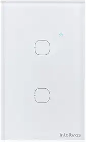 Interruptor Touch Inteligente Zigbee com 2 Teclas EZS 1002 Branco Intelbras