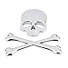 Homoyoyo 3D Calavera Metal Esqueleto Tibias Cruzadas Pegatina Calcomanía Calavera Emblema Insignia para Coche Motocicleta (Plata)